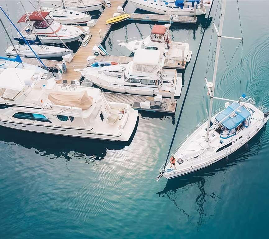 Marina with yachts