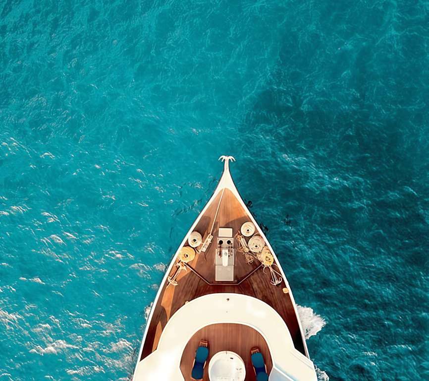 Yacht aerial view